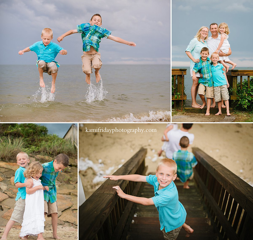 Portrait of kids playing on Cape Cod Beach
