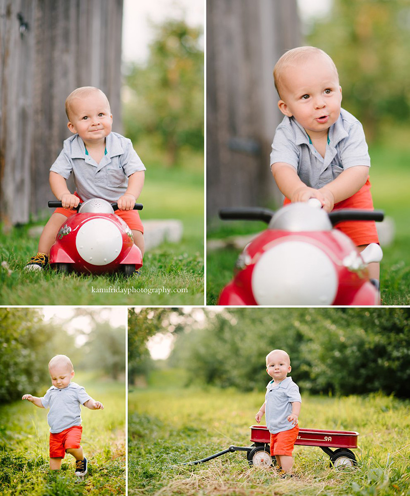 1 year old boy poses for portrait in Londonderry NH