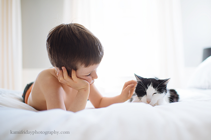 Southern NH lifestyle photographer captures last moments between a boy and his cat