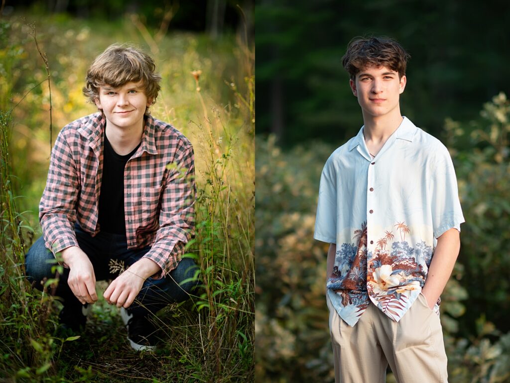 High school senior boys in a southern Nh field