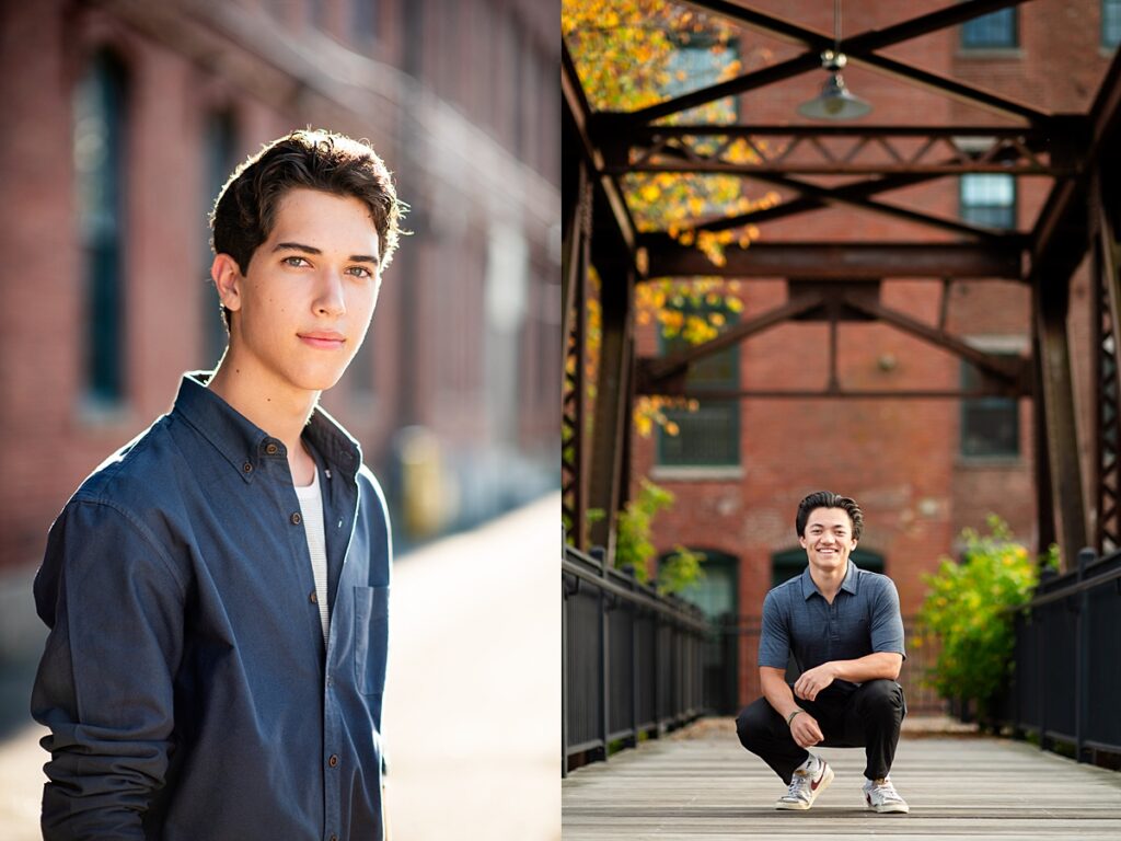 Senior photo locations NH featuring urban and downtown portraits